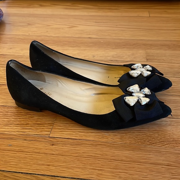 Black Kate Spade flats with rhinestone detail - size 6 - Picture 3 of 6